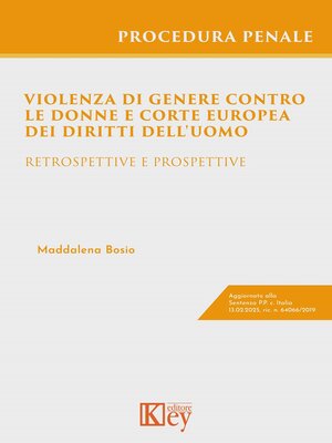 cover image of Violenza di genere contro le donne e Corte europea dei diritti dell'uomo